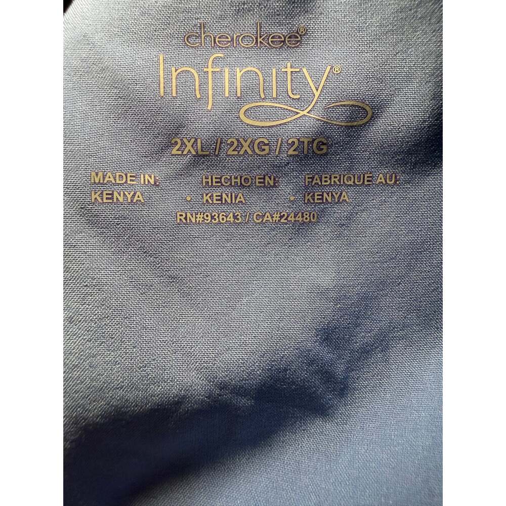 Cherokee Infinity Round Neck Scrub Top, Ciel Blue, Women's Plus Size 2XL - Picture 8 of 9